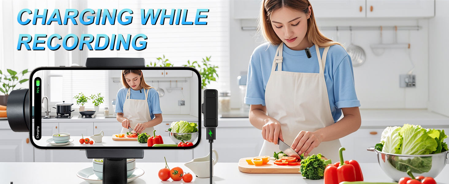 Камерний мікрофон бездротовий для iPhone/Android/Laptop, Mini мікрофон, професійний Dual USB-C, для відеозапису, стрімінгу, Vlog, YouTube, TikTok