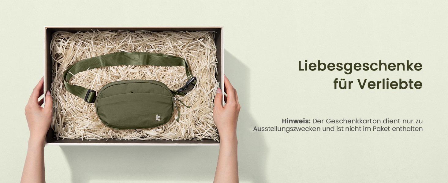 tomtoc жіноча поясна сумка, нагрудна сумка з RFID захистом, 1.5 л, зелена