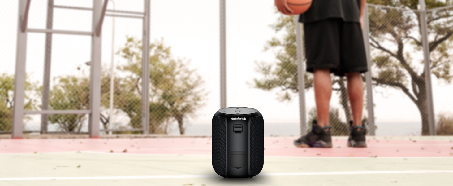 Bluetooth колонка NOTABRICK портативна, водонепроникна IPX67, бездротова 5.0, стерео бас, акумулятор 15 год, підтримка SD/TF/AUX, для дому, вулиці, пляжу, подорожей (чорна)