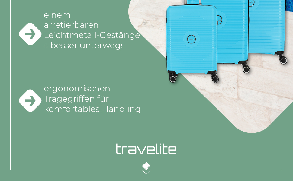 Чемодан Travelite ORBITA середній, розширюваний, 67 см, 68-78 літрів, 4 колеса, TSA-замок, тюрквіс