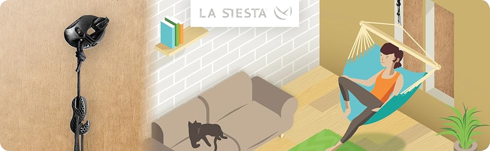 Кріплення La Siesta CasaMount Black для підвісних крісел і гамаків, універсальне, чорне, для різних поверхонь