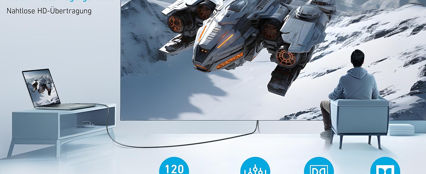 HDMI кабель Anker 8K 60Hz, 1.8м, Ultra HD, 48Gbps, eARC, Dolby Atmos, сумісний з Xbox Series X, TV