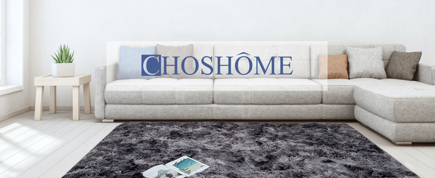 CHOSHOME: М'який килим для спальні/вітальні, сучасний, високий ворс, антиковзаюча підкладка, для дитячої кімнати, шэггі, 90x150 см, 200x290 см (темно-сірий)