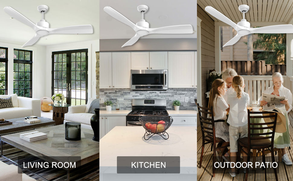 Сучасний стельовий вентилятор 132 см Zeitgemäß з LED-підсвічуванням та пультом керування, матовий білий колір, тихий DC-двигун, висока продуктивність, 6 швидкостей