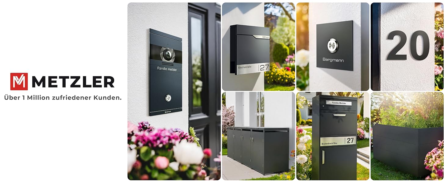 Поштовий ящик Metzler Thobe з нержавіючої сталі, з відділенням для преси та іменним табличкою