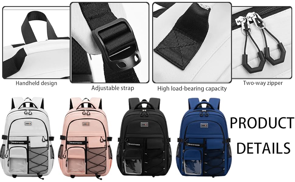 Водонепроникний рюкзак для школи: великий, міцний, для підлітків та дорослих (рожевий)