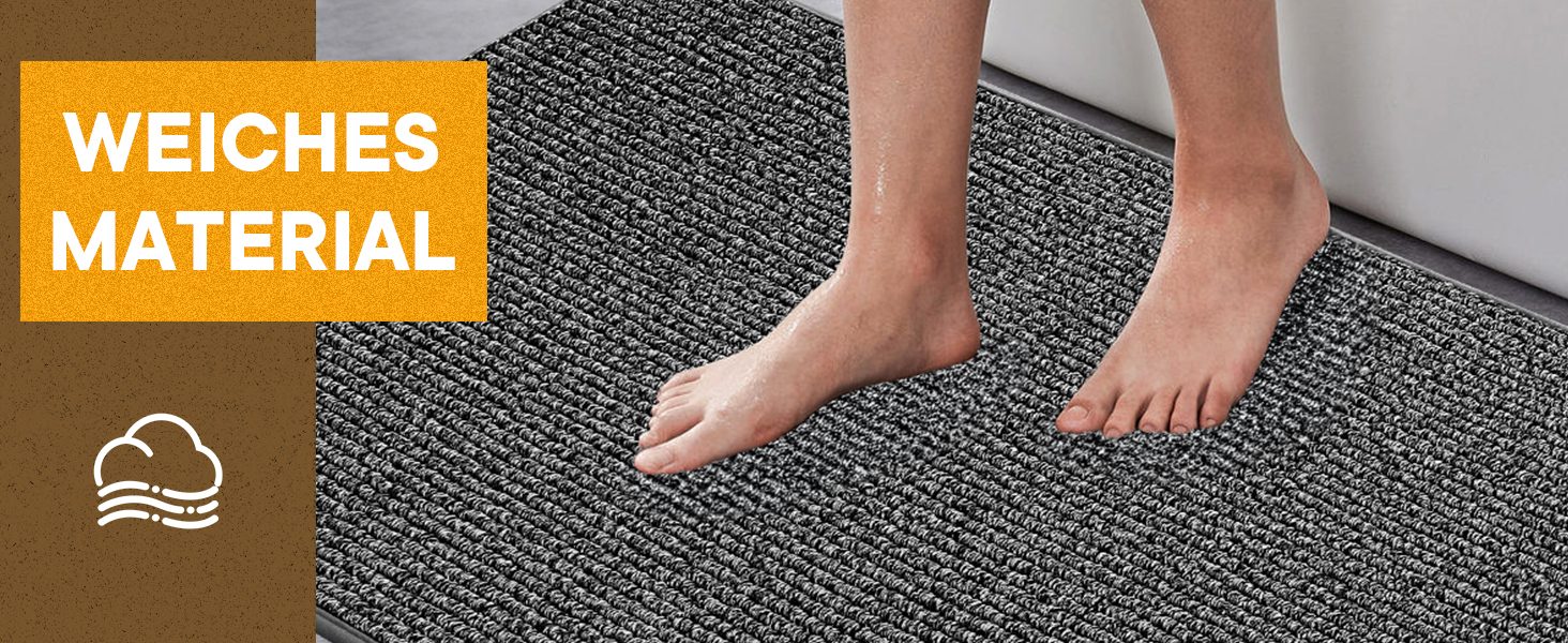 При entryway килимок Mibao 50x80 см, вологопоглинаючий антиковзаючий килим для вхідних дверей, світло-сірий