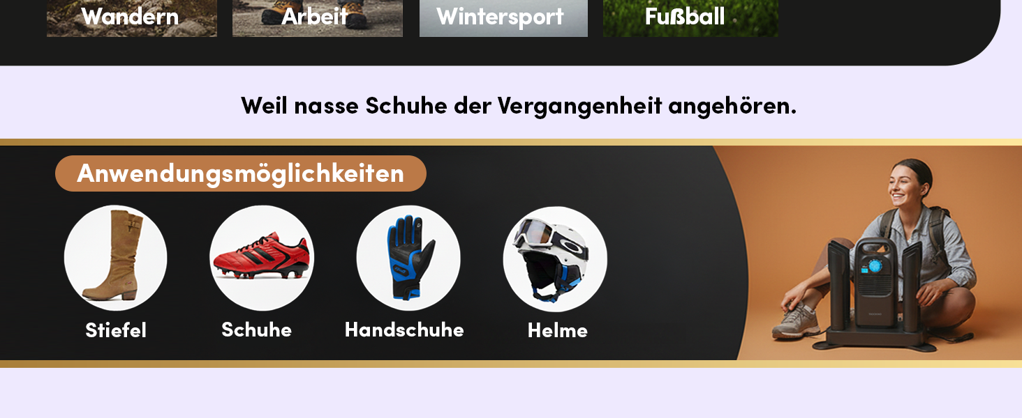 Сушарка для взуття 2 пари з таймером: для спортивного, туристичного, робочого та мото взуття - швидка, тиха та бережна
