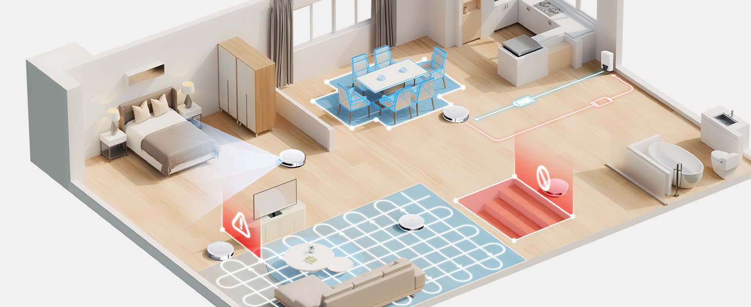 Робот-пилосос Tapo RV20 Max Plus з функцією миття та автоматичною станцією самостійного очищення, 5300Pa, 83 мм, сумісний з Alexa & Google Assistant, білий