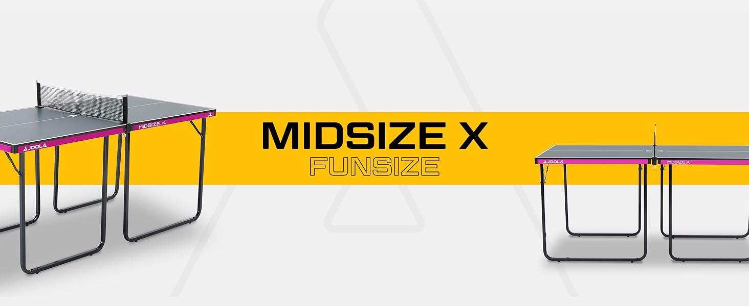 Стіл для пінг-понгу JOOLA Midsize, стіл для відпочинку, стіл для настільного тенісу з сіткою (стіл для пінг-понгу, Чорно-фіолетовий)