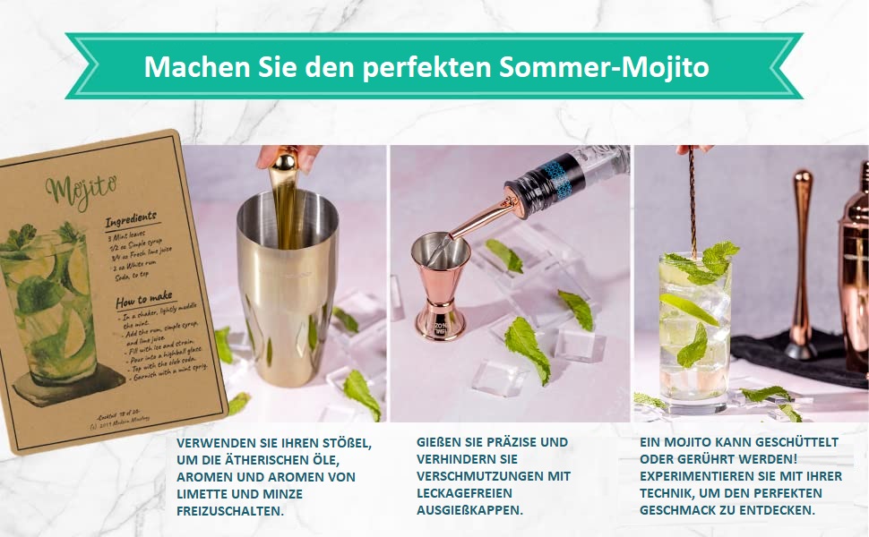 Mixology Bartender Set with Stand - Complete Cocktail Making Kit