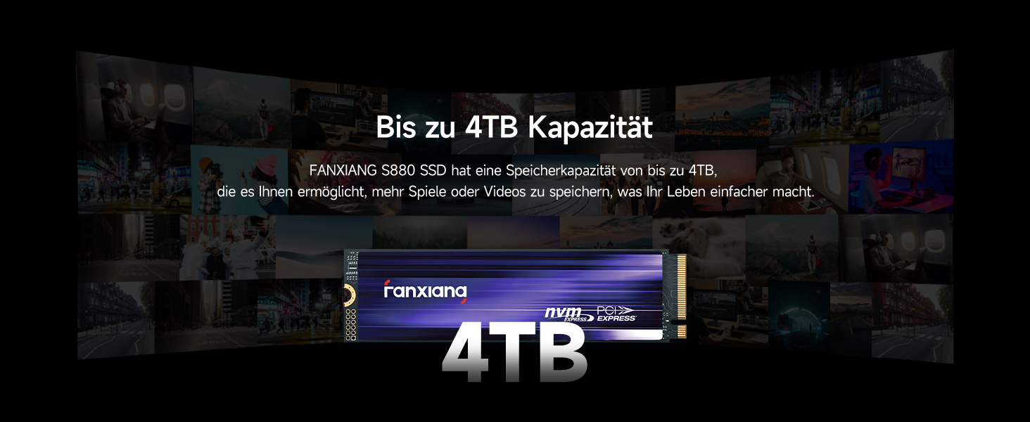SSD Fanxiang M.2 NVMe PCIe 4.0 1TB: Швидкий накопичувач для ігор, відеомонтажу та програм. Сумісний з ноутбуками, ПК та ігровими консолями (S880)