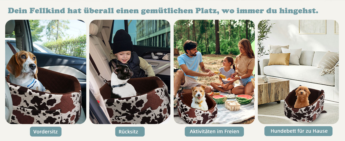 Автокрісло для собак iPetba - безпечне та зручне автокрісло для маленьких собак, захист від зіткнень, антиковзаюча поверхня, захист салону авто, знімне та миється, зелено-коричневе