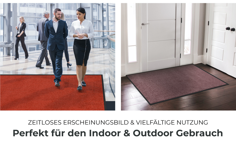 Килимок для підлоги Floordirekt Rhine - миючий, з високою зносостійкістю, антиковзаючий, для входу (сірий, 40 x 60 см)