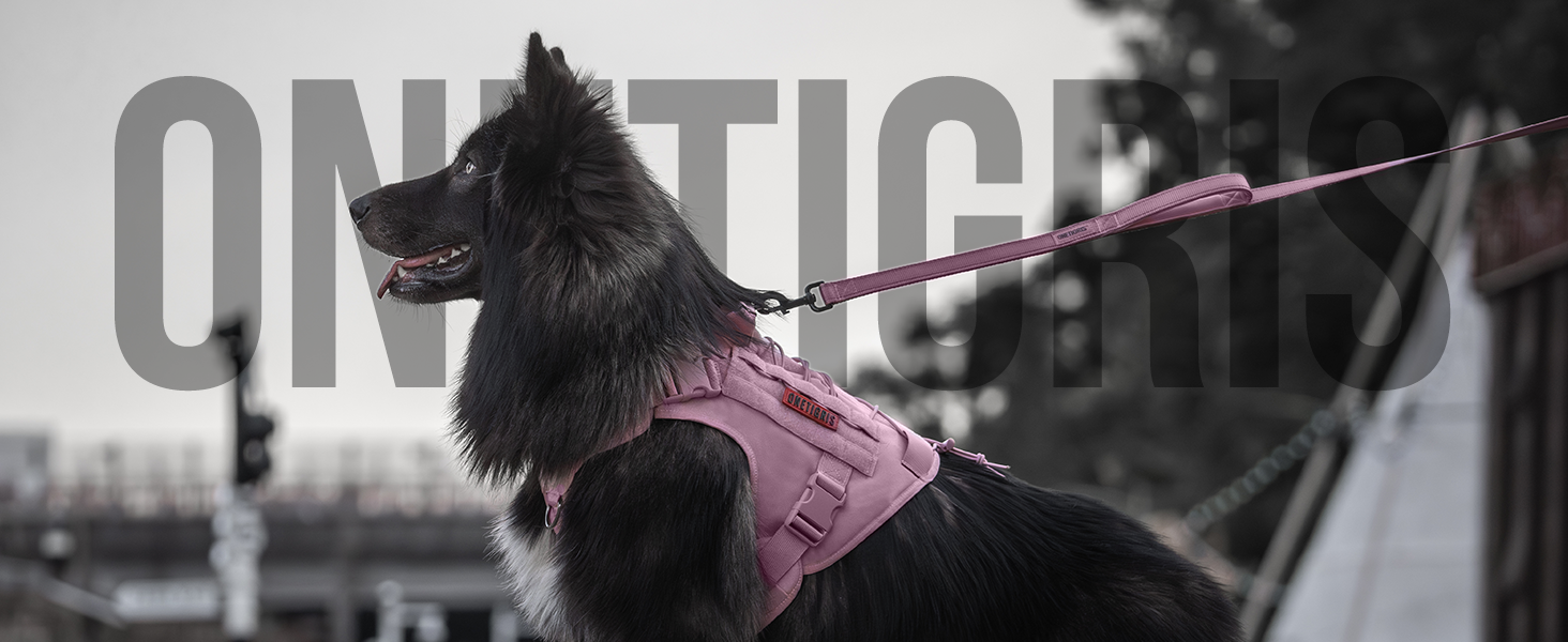 Нагрудник для собак OneTigris FIRE Watcher тактичний, безпечний, з 1 ручкою та 2 D-кільцями, 1000D нейлон (рожевий, XS)