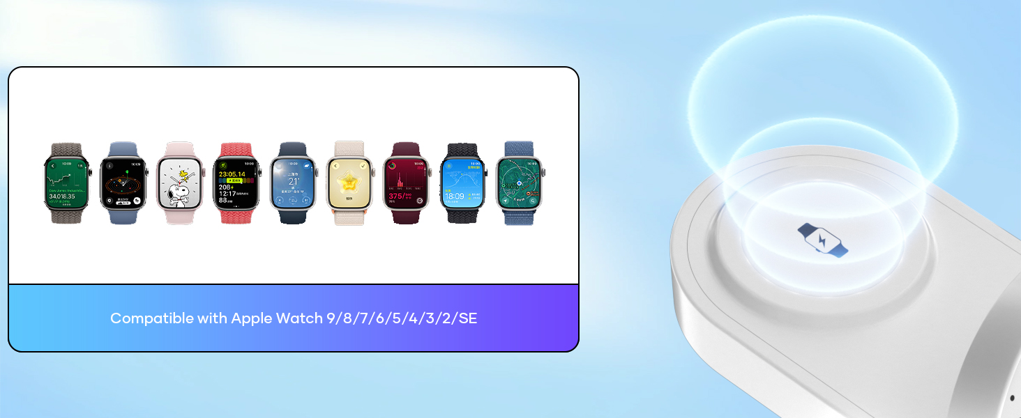 Зарядна станція Mag-Safe 3-в-1: для iPhone, Apple Watch, AirPods (біла)