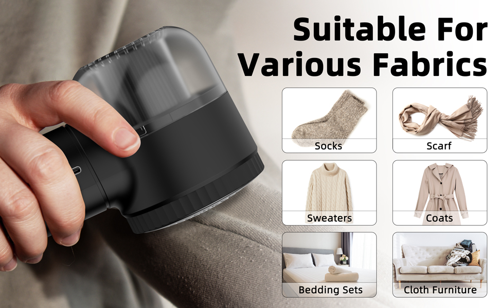 Електричний видальник пуху для одягу Fusselrasierer FB03 чорний - 3 швидкості, LED дисплей