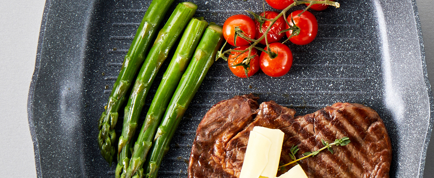 Сковорода Russell Hobbs RH02813EU7 Metallic Marble 28 см антипригарна, універсальна для індукції, грилю та смаження