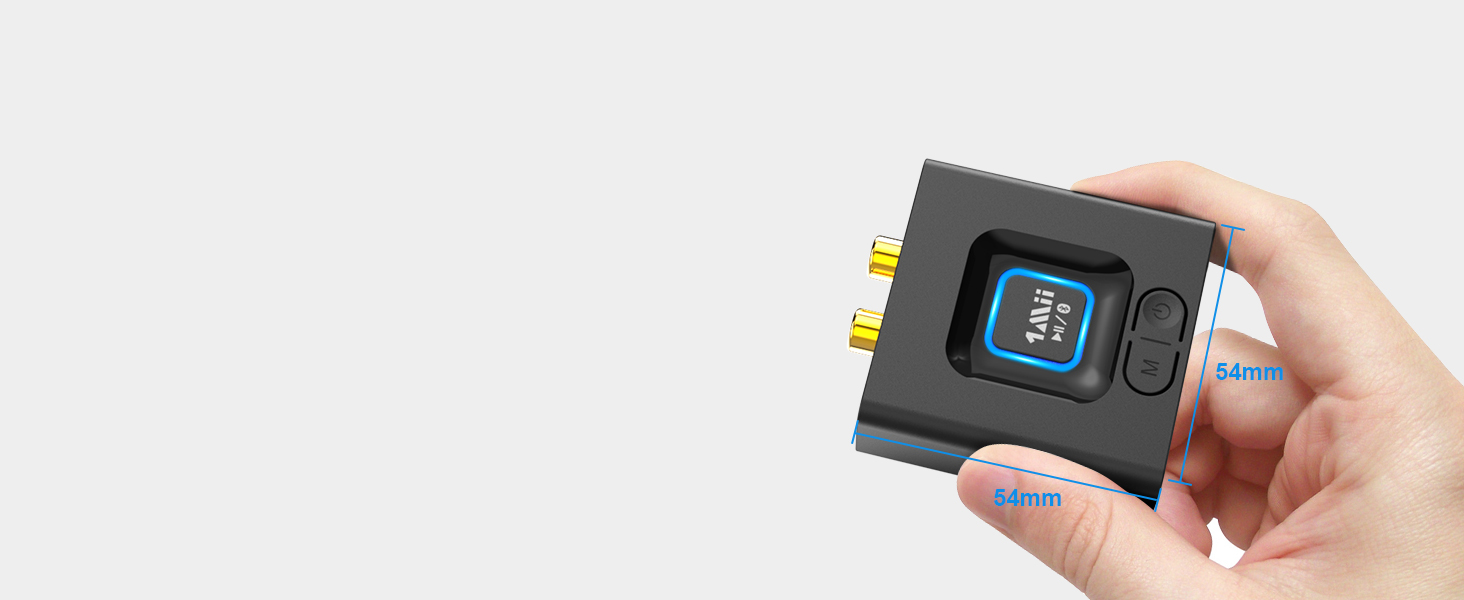 1Mii ML201 Bluetooth адаптер для стереосистеми: бездротовий аудіо приймач з AUX/Cinch, для ПК, смартфонів та планшетів, 12 годин роботи, режим басів Medium