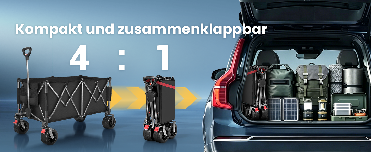 Візок-садовий YEAUPE PRO 260L, вантажопідйомність 250 кг, гальма, колеса All Terrain 17x10 см, чорний