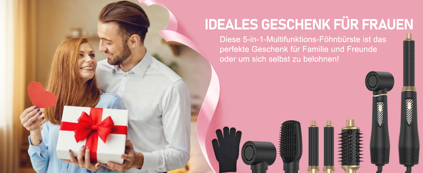 Набір мультистайлер для волосся 5 в 1 Warmluftbürste: фен, плойка, випрямляч, набір для локонів, 1000W