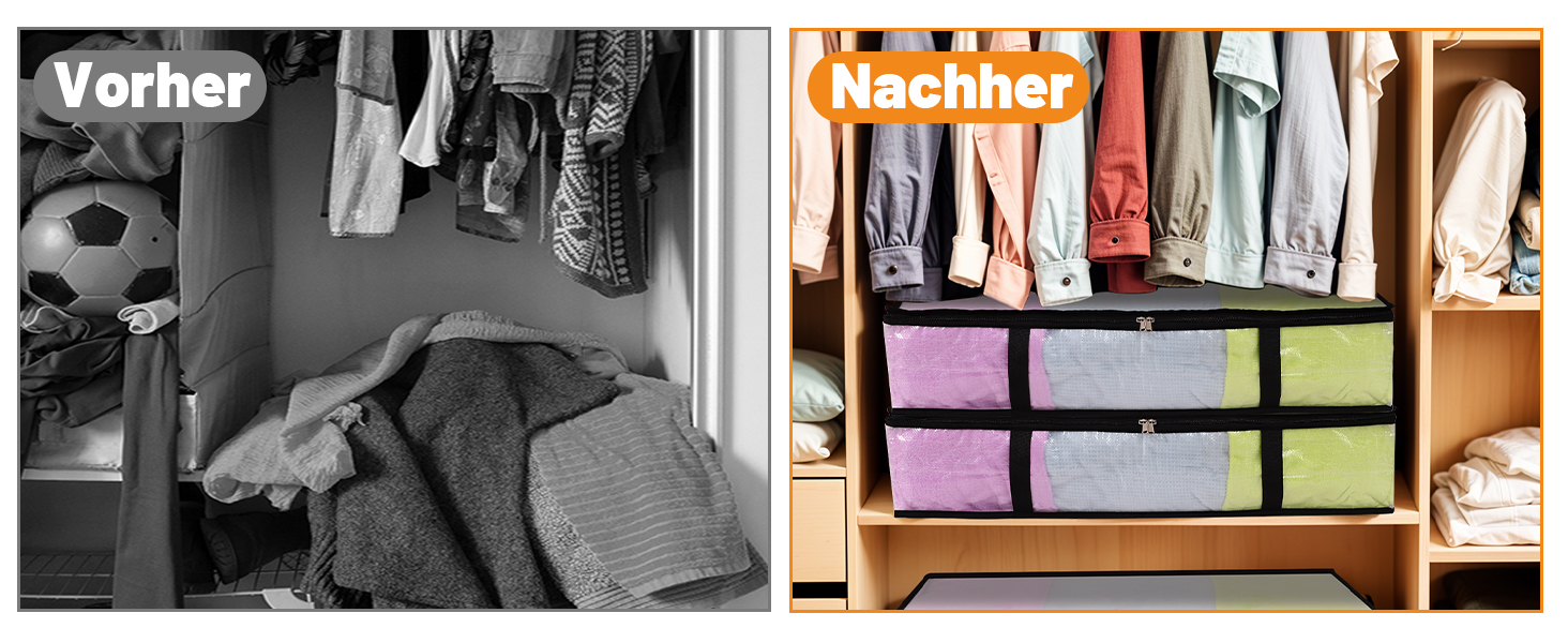 Коробки для зберігання під ліжко (4 шт) 90л з кришкою, прозорі, великі, складні, з ручками. Підходять для постільних речей, подушок, одягу.