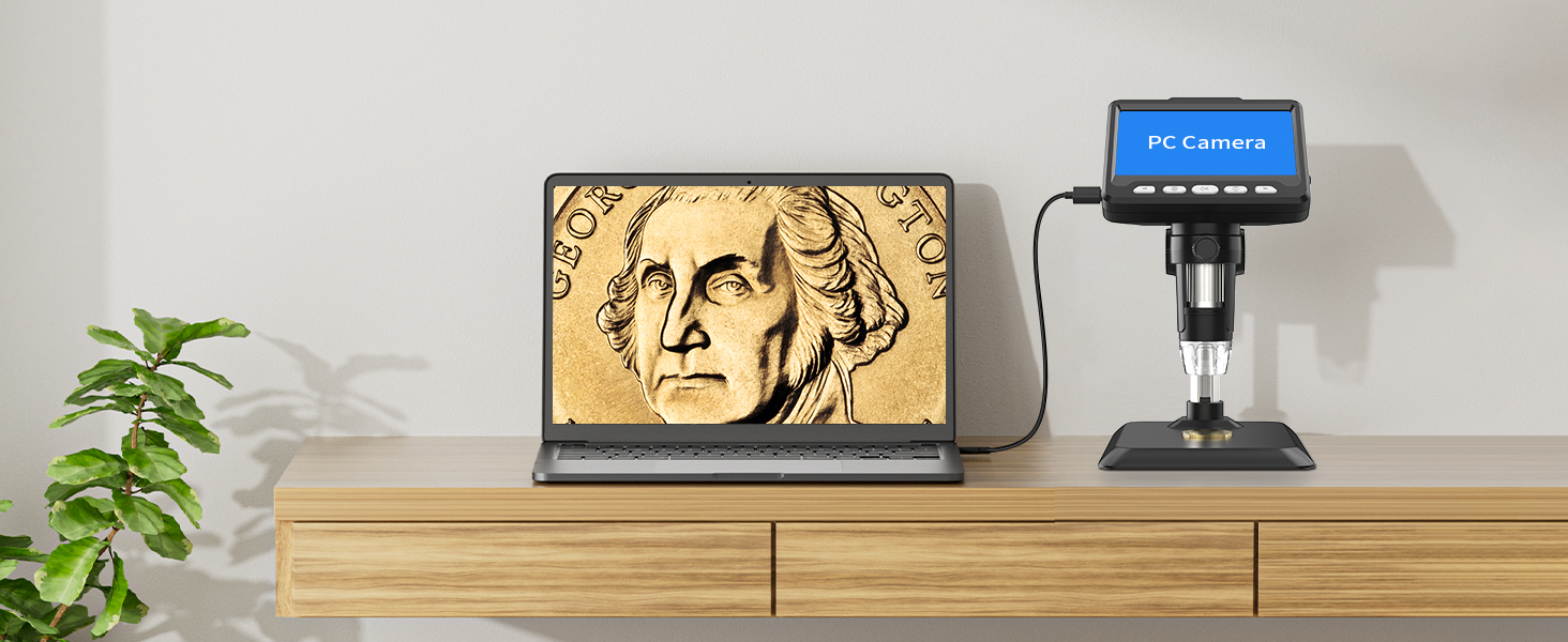 Цифровий мікроскоп Ashfly LCD 500x з дисплеєм 4.3 дюйма, 1080P, USB, 8 LED, сумісний з MacOS/Windows, для дітей та дорослих