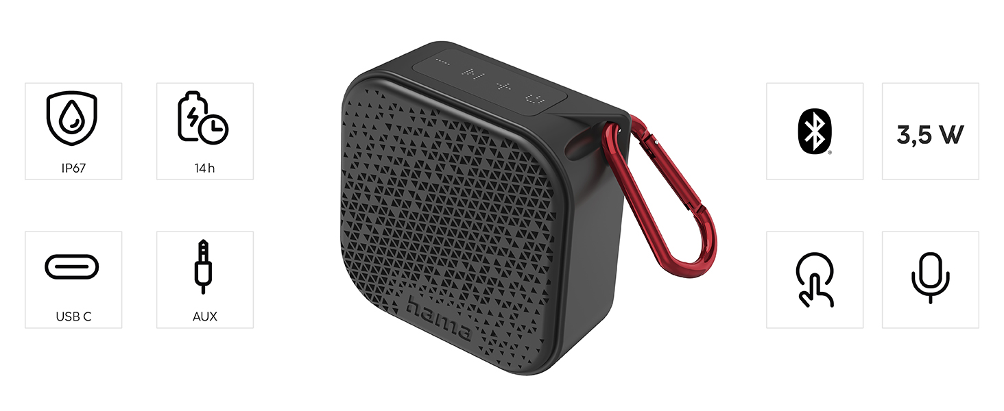 Hama Набір Bluetooth колонок 2-в-1 3.0, водонепроникні 30W (парні колонки, портативні, плавучі, IP67, до 10 годин, TWS, чорні)