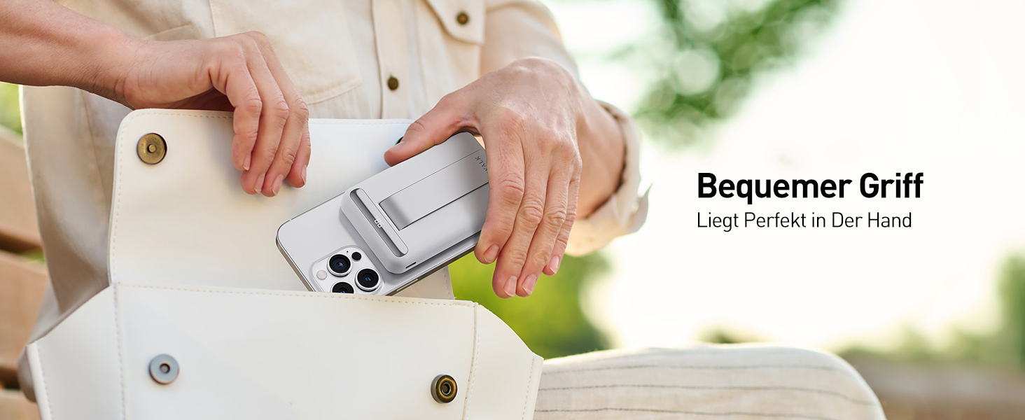 Магнітний бездротовий павербанк iWALK Magnetic 15W 10000mAh, Qi2-сертифікований зовнішній акумулятор зі стійкою та LED-дисплеєм для iPhone 16/15/14/13/12 Pro Max/Plus/Mini, білий