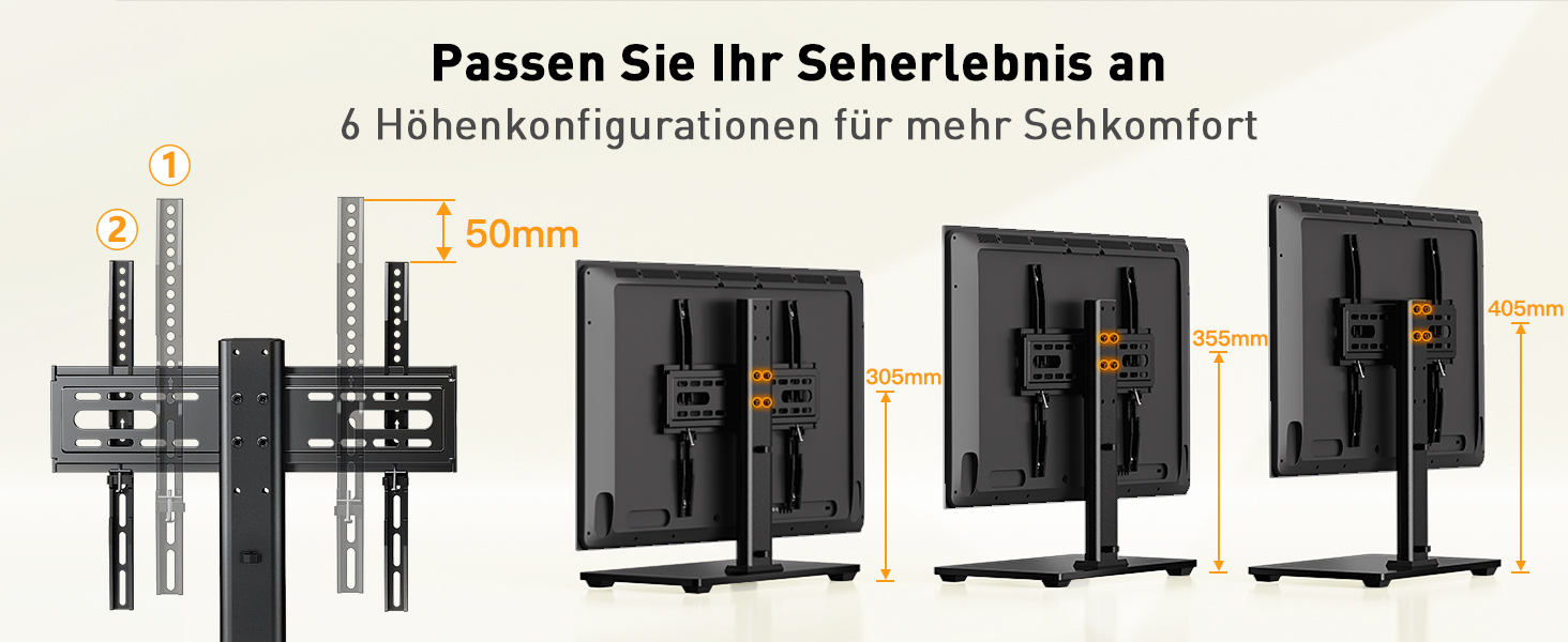 Підставка для телевізора Perlegear - універсальна, 32-60 дюймів, OLED, LCD, LED, VESA 400x400, до 40 кг, регульована висота