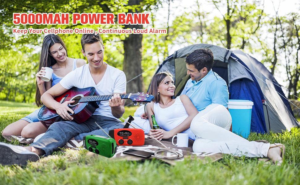 Сонячна радіостанція iRonsnow з ручним заводом, LED-ліхтарем, USB-зарядкою 2000mAh (зелена) - для походу, кемпінгу, надзвичайних ситуацій