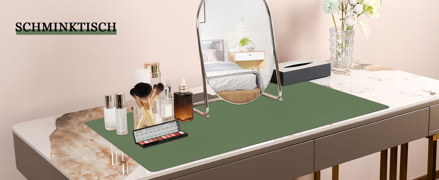 Килимок для столу Niviy з екошкіри, XXL, 80x40 см, чорний. Нековзкий, водонепроникний, для офісу та дому.