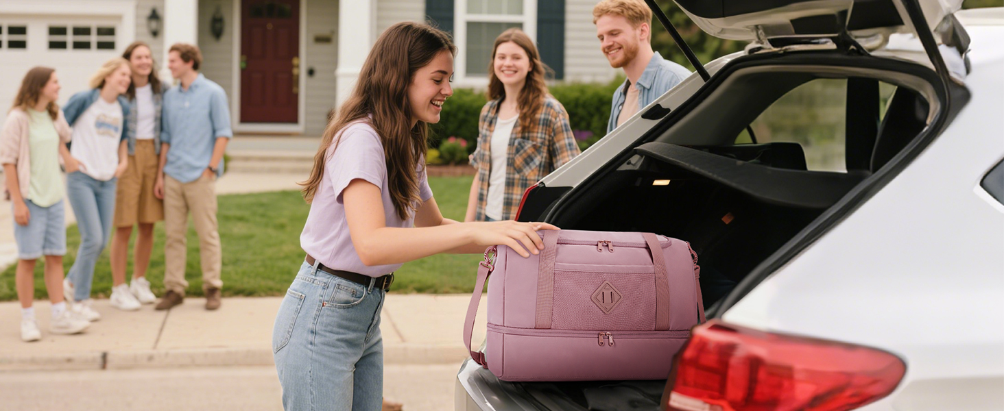 Спортивна сумка Wandf для ручної поклажі в літак (45x36x20 см) з відділенням для взуття та мокрих речей, бежева