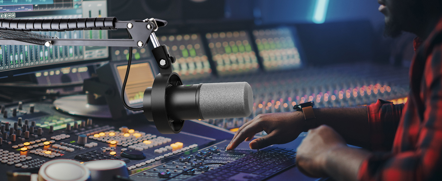 FIFINE K688 Тримач для мікрофону на гнучкій стійці - Тримач для мікрофону з кріпленням для кабелю, сумісний з FIFINE Recording XLR/USB мікрофонами, YOUSHARES K688