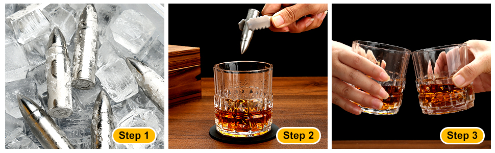 Набір віскі Exrezist: келихи для віскі, подарунок для чоловіків, на день народження, на День батька, для партнера (нержавіюча сталь)