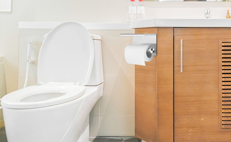 Тримач туалетного паперу ASOFTY без свердління з полицею, нержавіюча сталь, для ванної кімнати та кухні