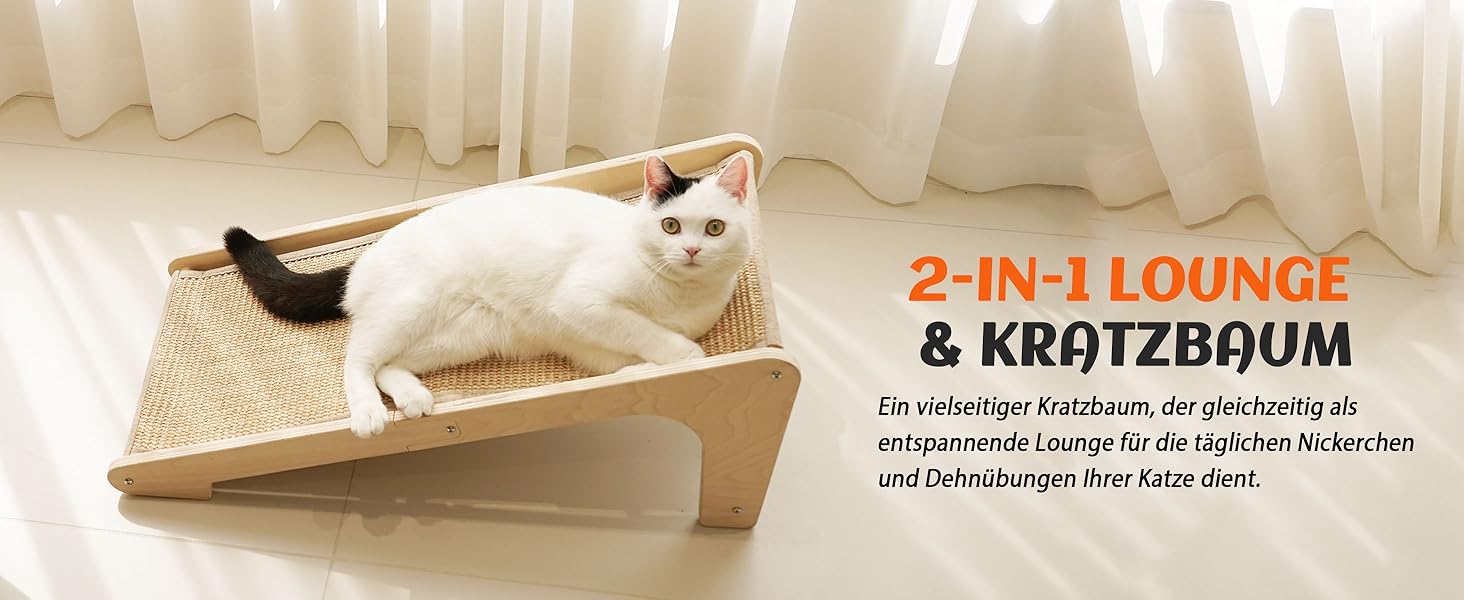 PETKARAY Дряпка для котів, L-подібна дряпка з сизалю, 68 см, 2-в-1, для стіни та кута (з котячою м'ятою, іграшка-мишка), бежевий