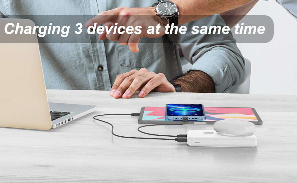 Power Bank AOGUERBE 10000mAh з LED дисплеєм та MagSafe, 22.5W, білий