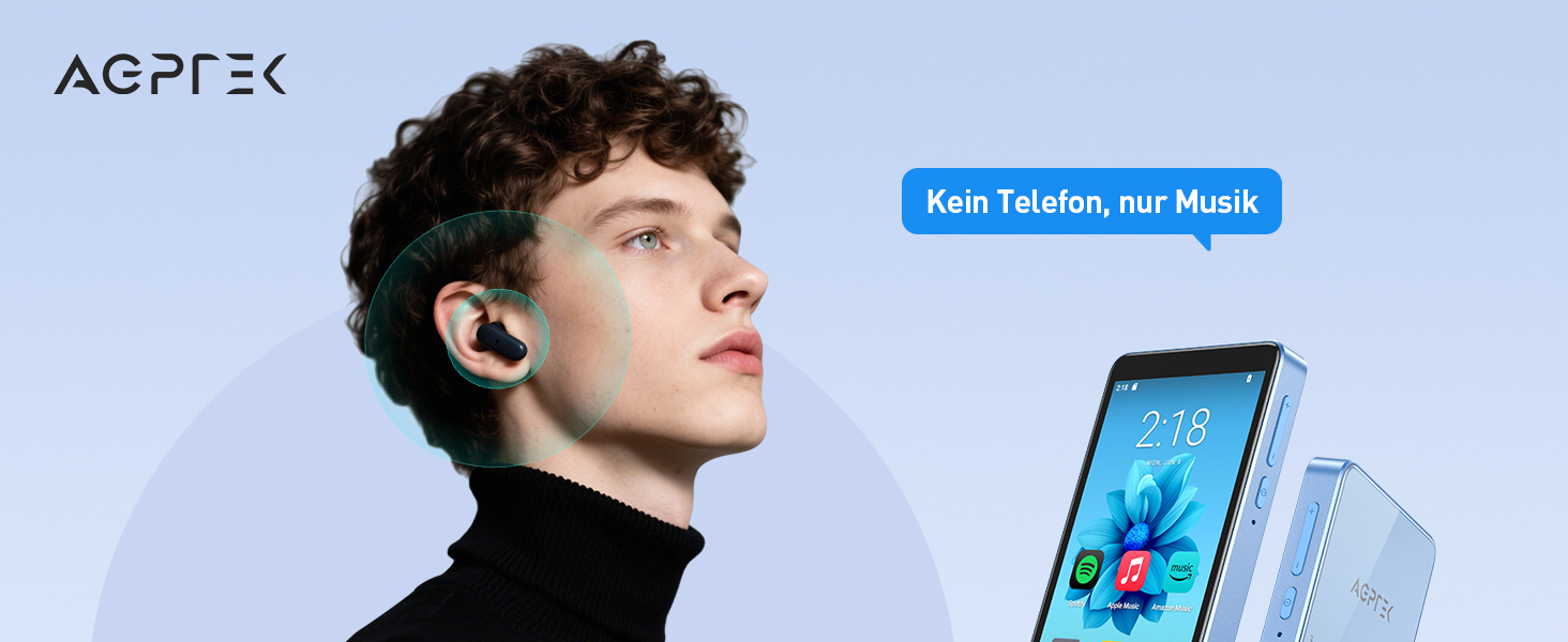 MP3 плеєр AGPTEK 96GB Bluetooth Wi-Fi Android 14, 4