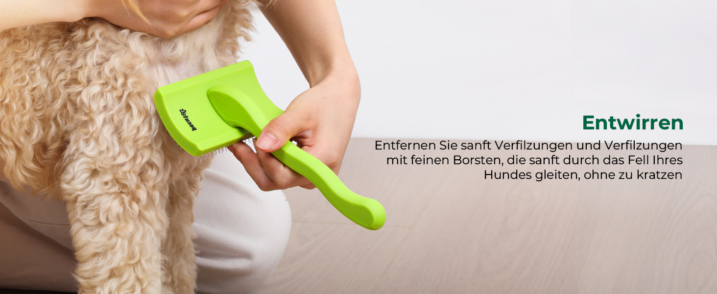 Пекют Лiкер Бюртє Профi: щiтка для собак, видаляє підшерстя, ковтуни. Ідеально для пуделів, тедi, кокапу. (25 мм, 15 мм)