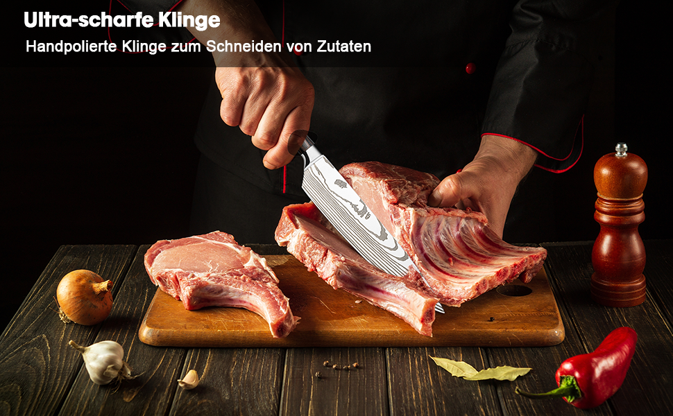 Ніж кухонний професійний Noa Home Deco з нержавіючої сталі, універсальний, 20 см