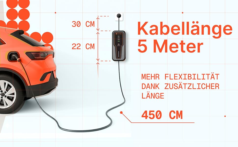Зарядний пристрій (Wallbox) для електромобілів 3.7 кВт 16A Type 2 з кабелем 5м, регулюванням потужності 8-16A, 230В, портативний, з сумкою