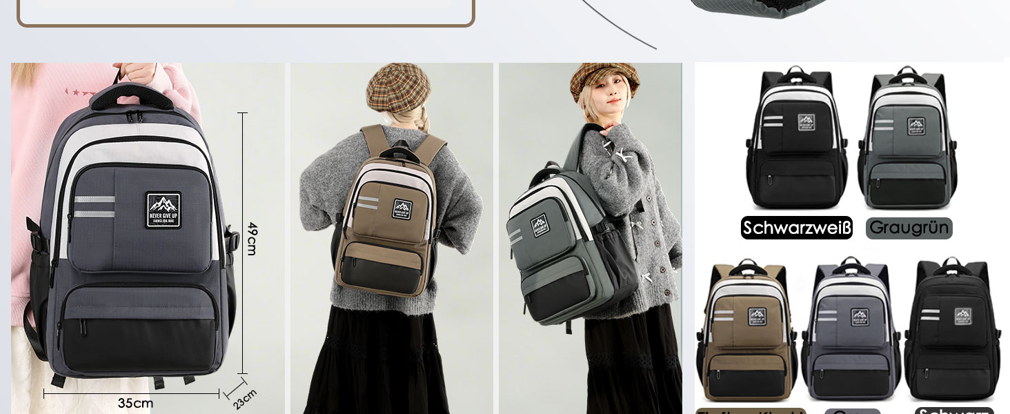 Шкільний рюкзак для підлітків, хлопчиків, водонепроникний, сірий. Ідеально для школи, коледжу, роботи.