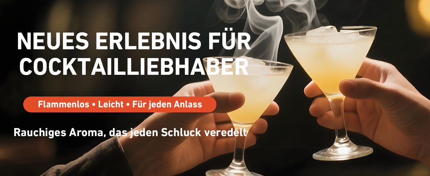 Електричний набір для копчення віскі з 6 дерев'яними чіпсами, перезаряджуваний набір для копчення з вбудованим запальником, без бутану, ідея подарунка для чоловіків, батька, чоловіка або друга, з LED-підсвічуванням, блакитний, EU