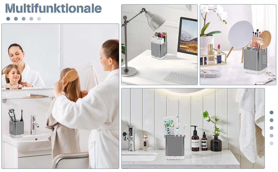 Тримач для електричної зубної щітки з підставкою для насадок та зливом | Організатор для ванної кімнати