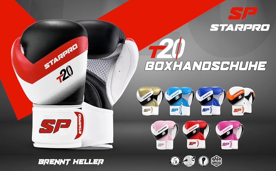 Боксерські рукавички Starpro T20 для жорстких ударів та швидкого нокауту - чоловічі та жіночі, бокс, боксерські рукавички