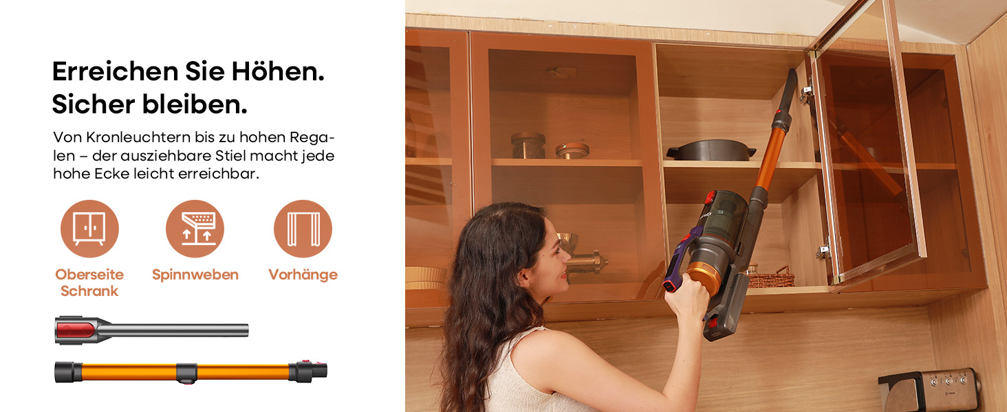 Бездротовий акумуляторний пилосос KIPMAX 50000Pa, 550W, 70 хвилин, 1.5L, з дисплеєм, антизаплутана щітка, 7-шаровий фільтр, 2 арома-пластини, для килимів, шерсті тварин, твердих поверхонь, золотий