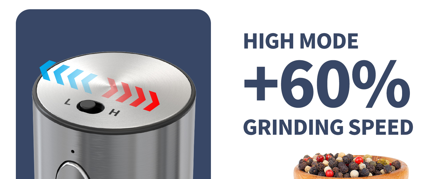 Електричні соляні та перечні млини CIRCLE JOY з нержавіючої сталі з підставкою, 95 мл, біле LED-підсвічування, регульована ступінь помелу, срібні