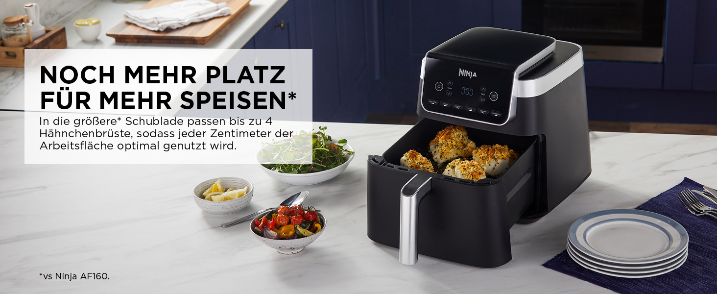 Фритюрниця повітряна Ninja Air Fryer MAX PRO 6.2L, сіра, AF180EU