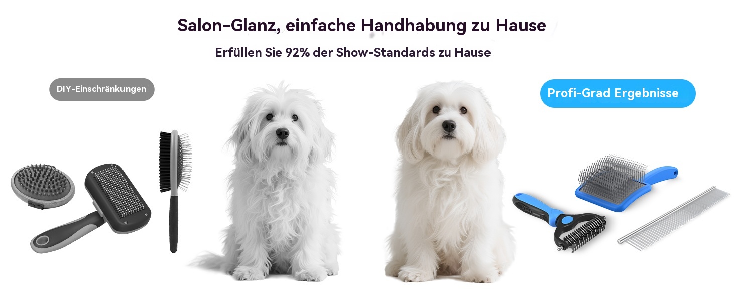 Набір для грумінгу собак великих порід Slicker Bürste: щітка, гребінець для підшерстя та гребінець з нержавіючої сталі. Підходить для собак та котів з підшерстям (голден ретрівер, австралійська вівчарка). Колір: блакитний